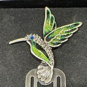 NWOT Hummingbird Bookmark with Enamel & Crystal Detail